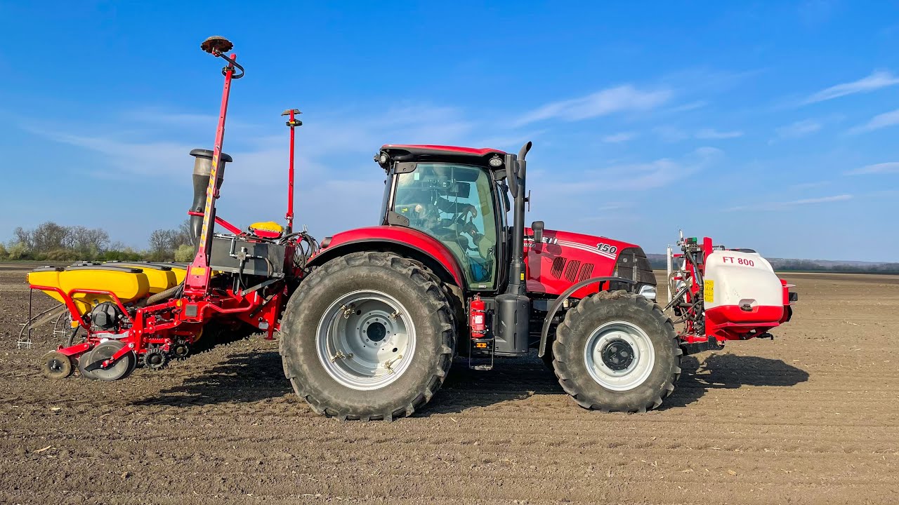 Kukorica vetés 2021| Case IH Puma 150 | Vetéssel egymenetben gyomirtózni? Hogyan? Gazda beszámoló