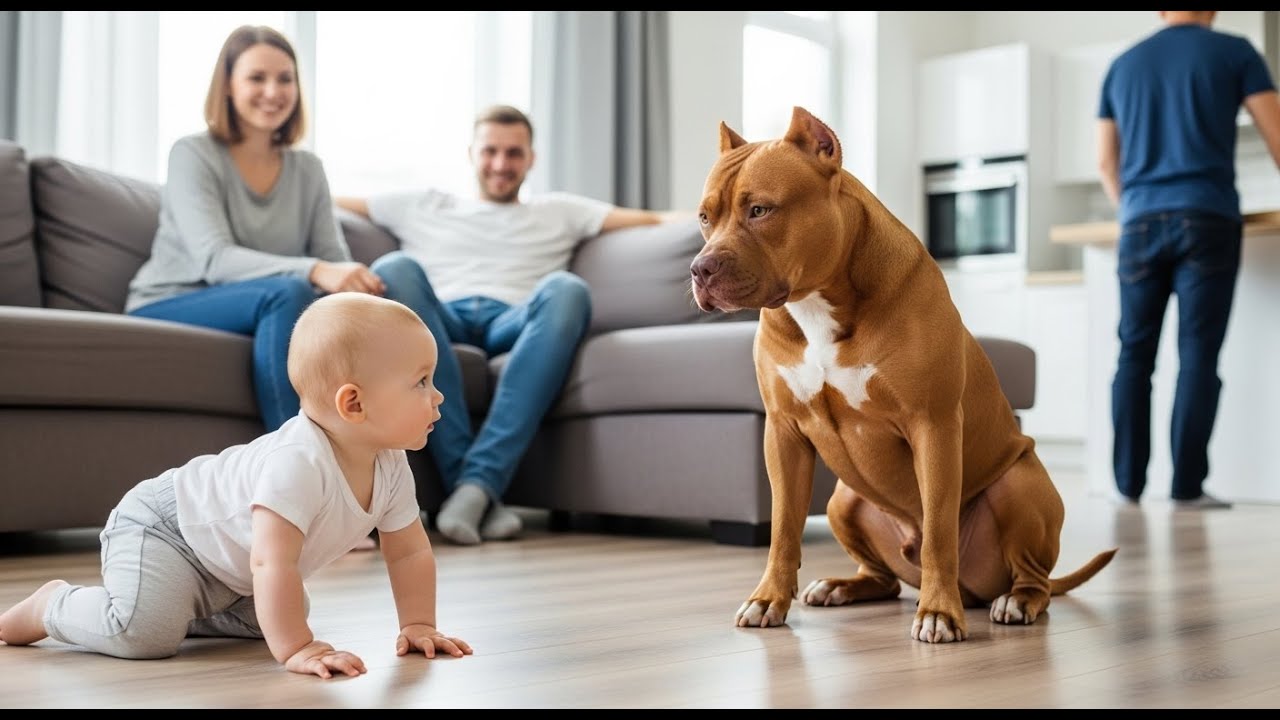 Baby versucht, den Pitbull zu umarmen – doch die Reaktion des Hundes ist schockierend!