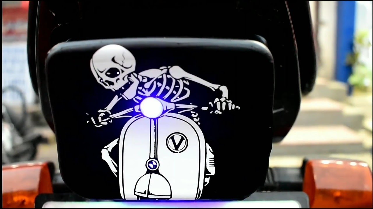 Hero Splendor Back Light Modification Skull On Scooter 💀