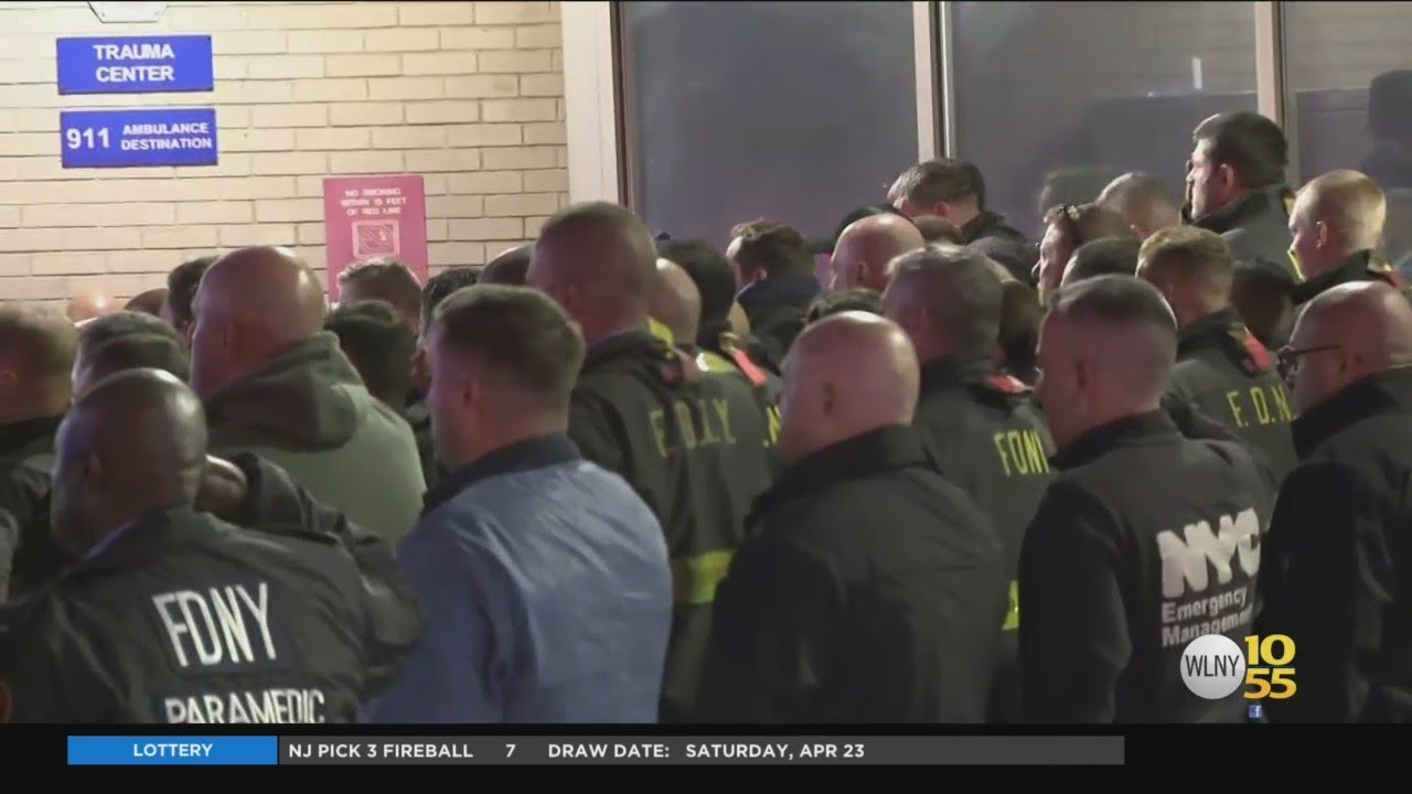 Hundreds of first responders pay their respects to fallen Firefighter Timothy Klein at Brookdale Hos