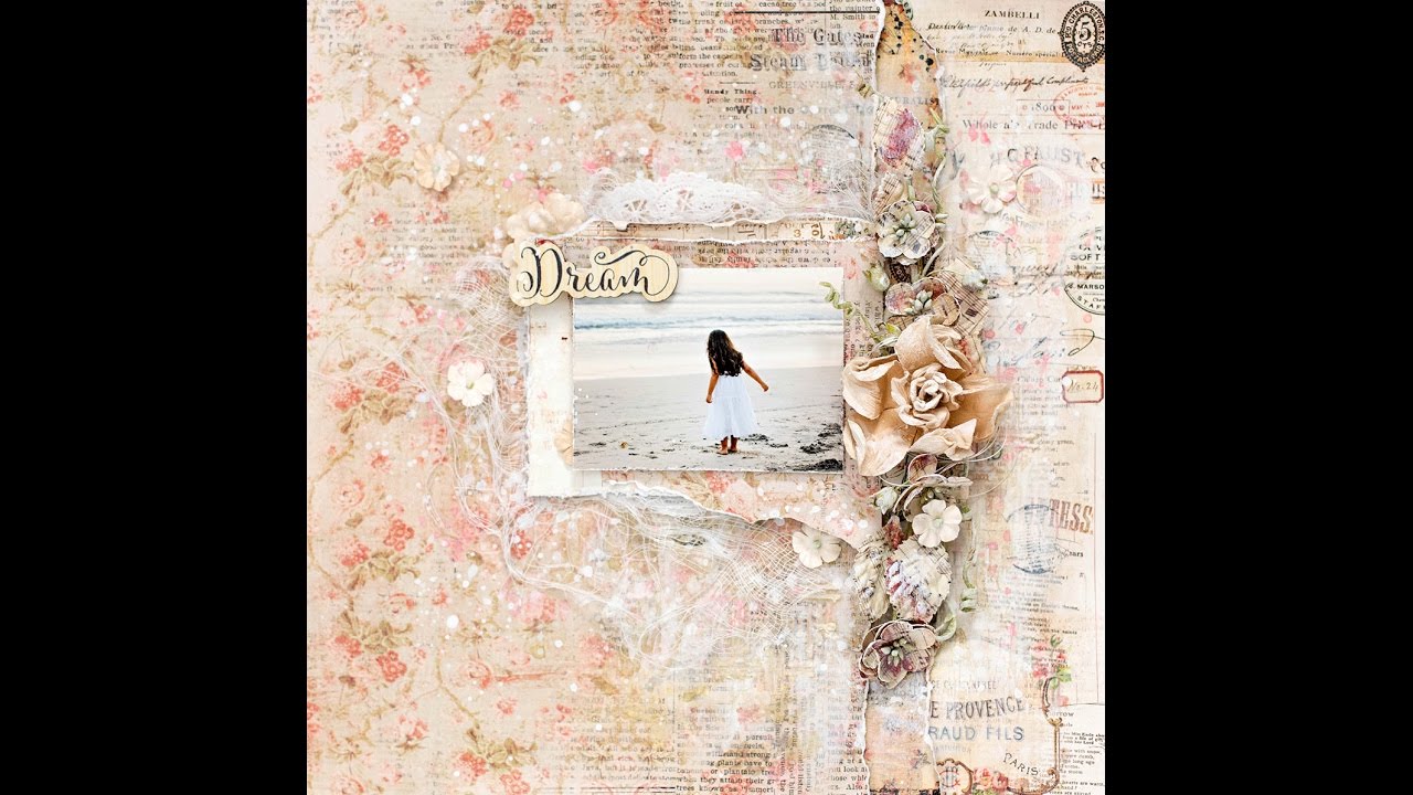 Mixed media layout tutorial - Prima Marketing vintage emporium collection