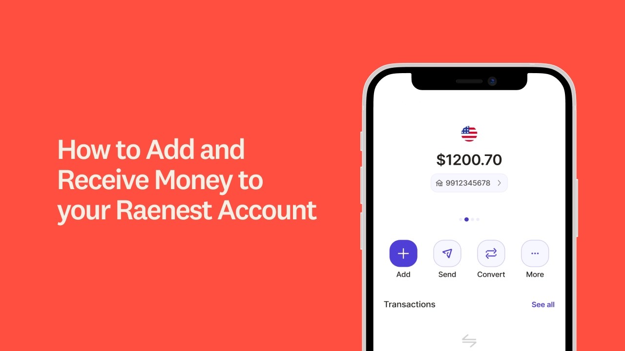 How to Add and Receive Money to your Raenest Account