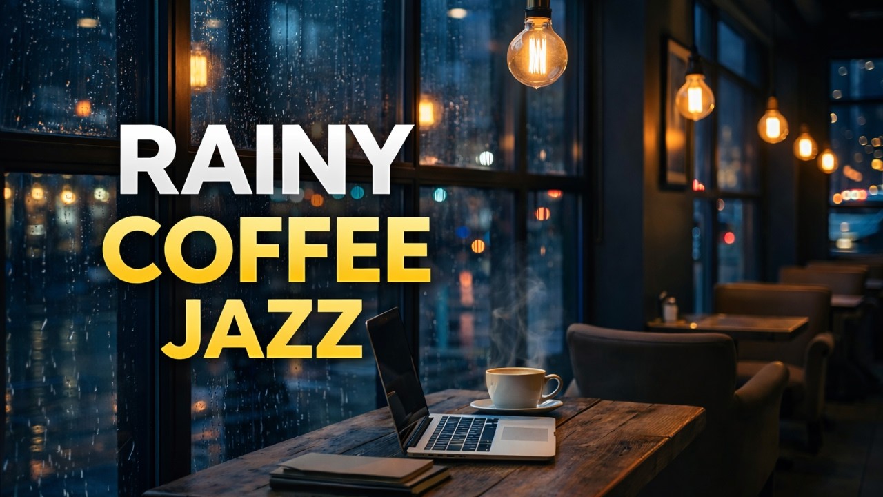 Rainy Late Night Smooth Jazz R&B | Coffee Shop Background Music for Work & Study
