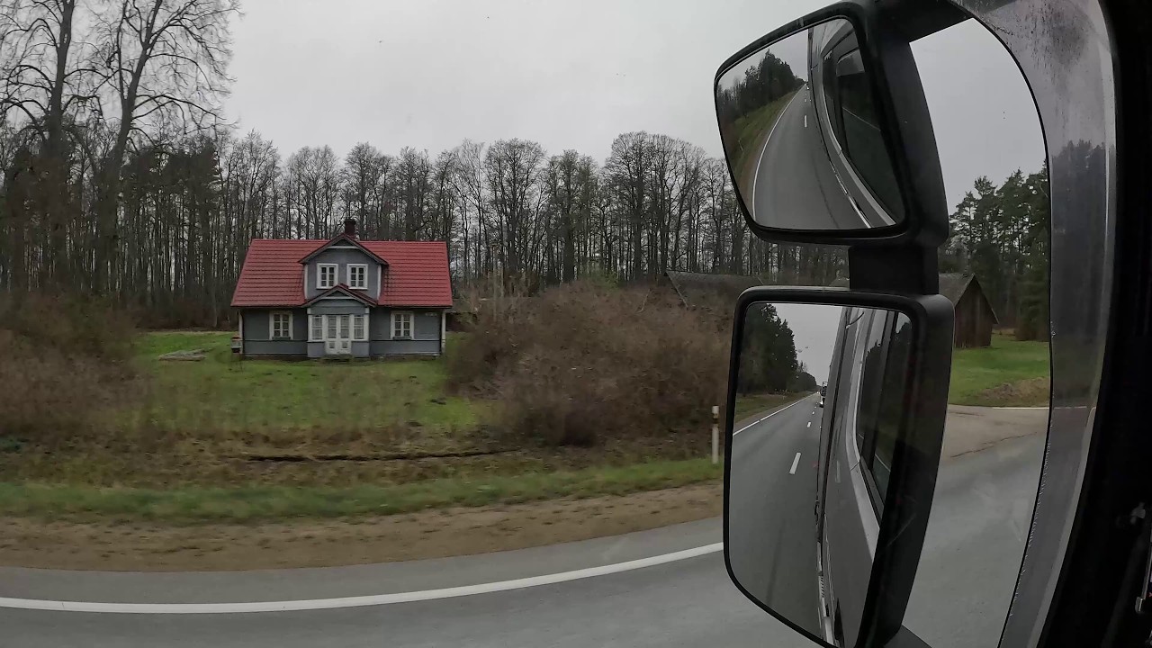 Truck Vlog - Latvia. Driving Across Country To Border With Lithuania.