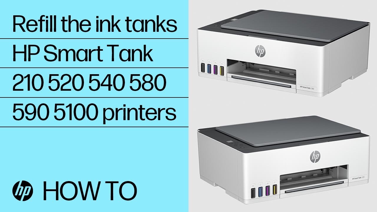 How to refill the ink tanks | HP Smart Tank 210, 520, 540, 580-590, 5100 | HP Printers | HP Support