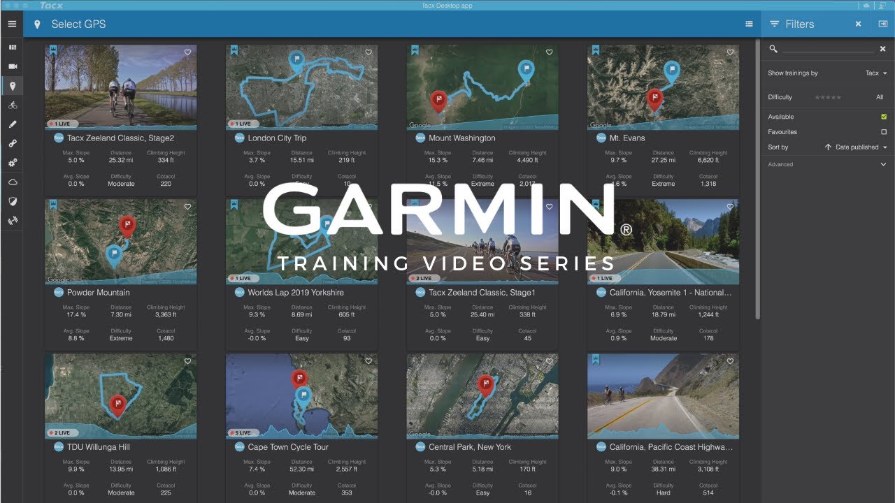 Tacx&reg; Training App &ndash; Garmin&reg; Retail Training