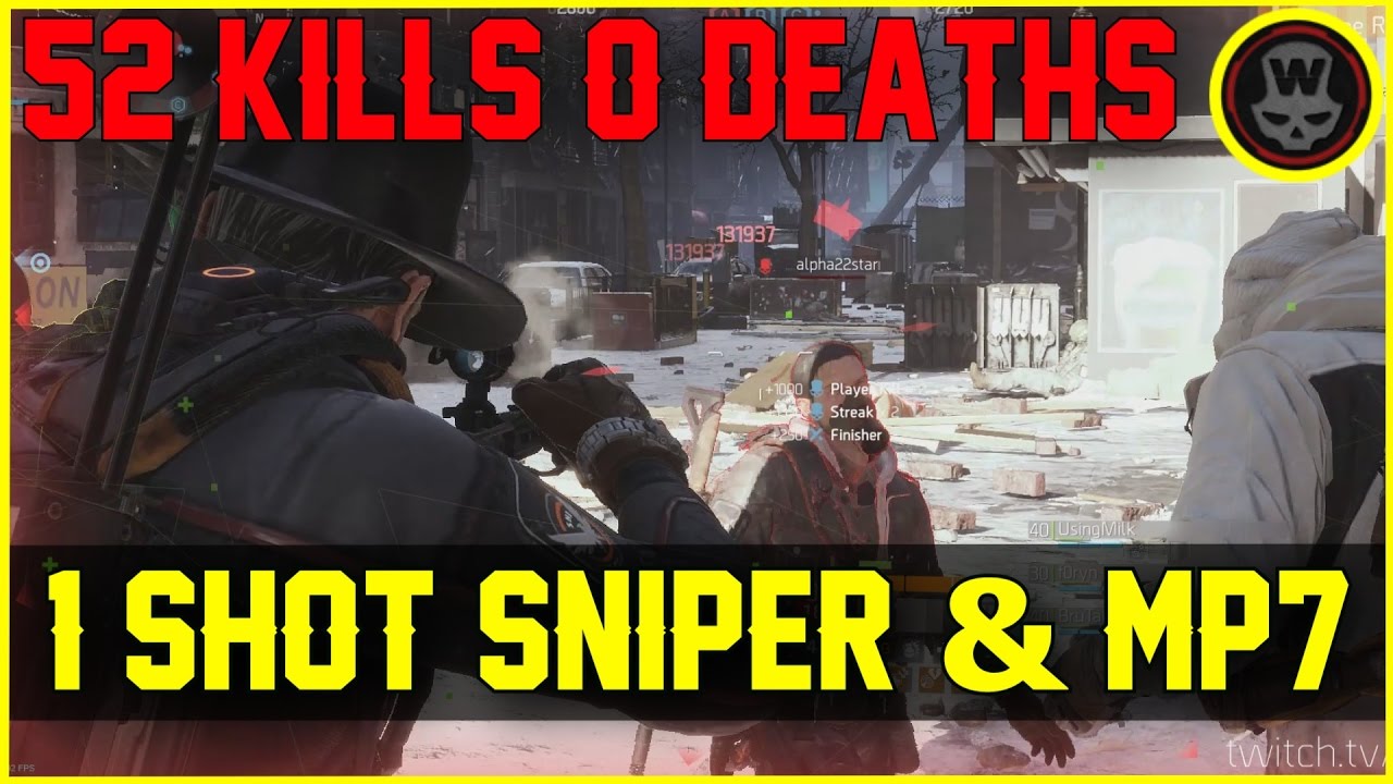 52 Kills 0 Death One Shot Sniper & MP7 - Last Stand (The Division)