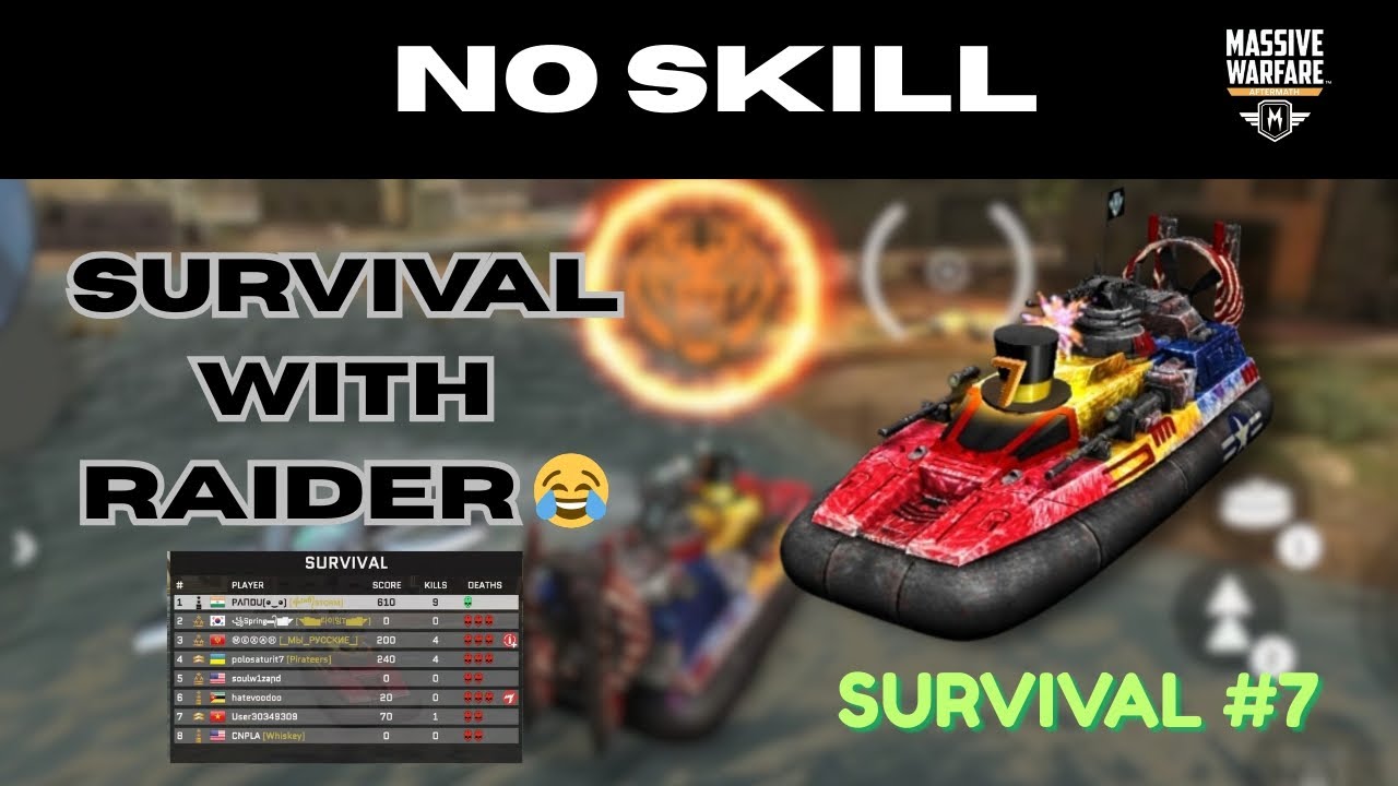 Survival with only Raider 😸 + No skill + Bruce 3 + 85 / 85 paint 🎨 Massive Warfare Aftermath