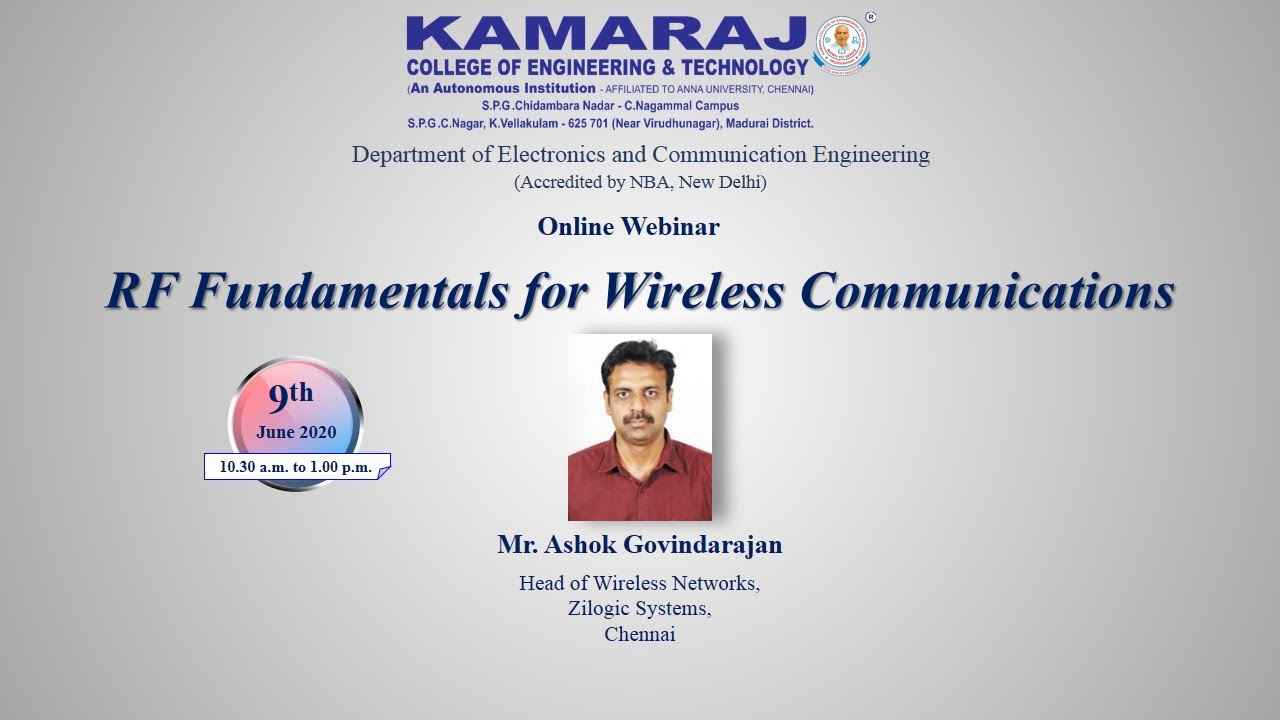 Online webinar on RF Fundamentals for Wireless Communications