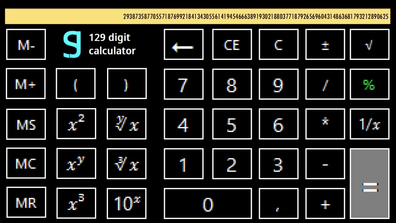 Josh Scorpius - 129 digit calculator (2019)