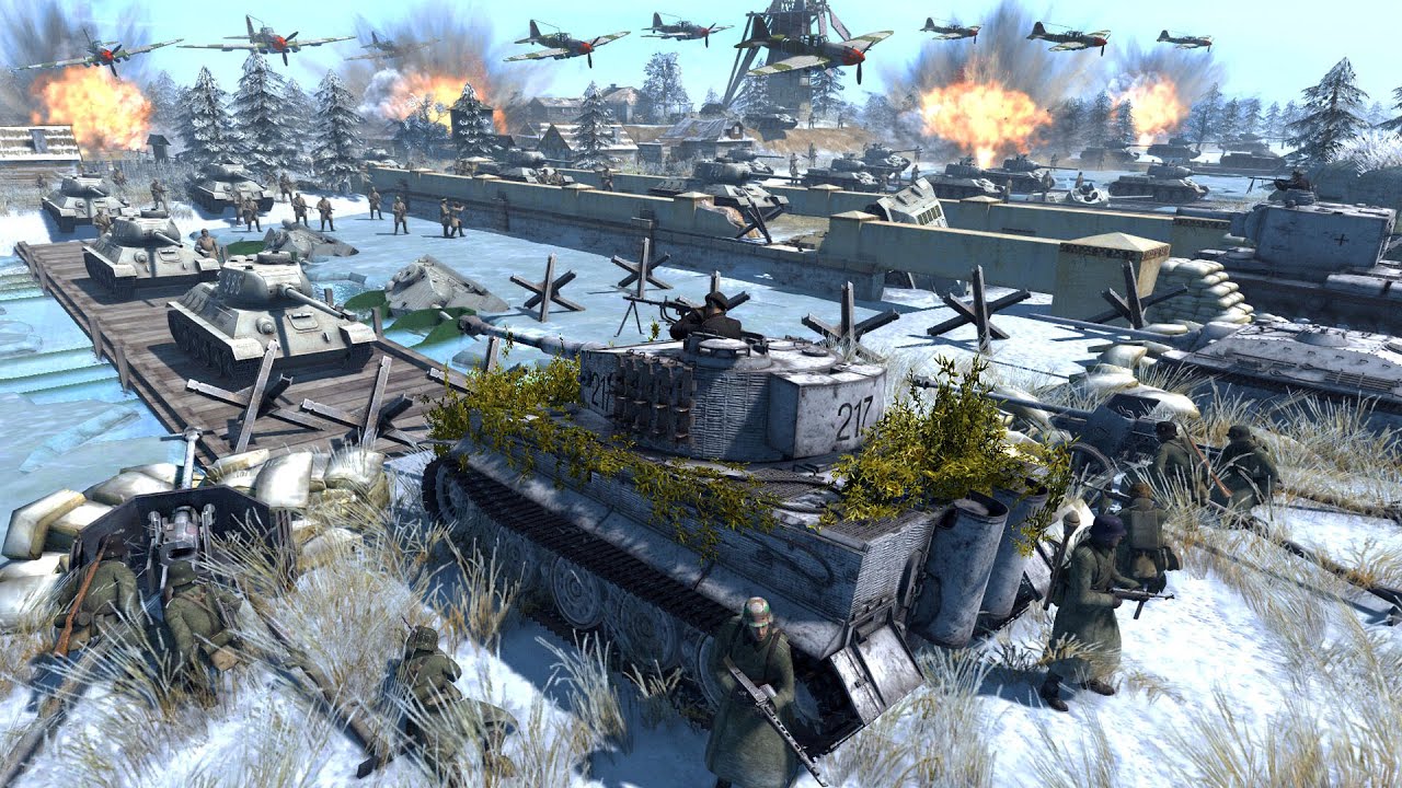 German Army ICE BRIDGE FORTRESS Defense! - Men of War: WW2 Mod