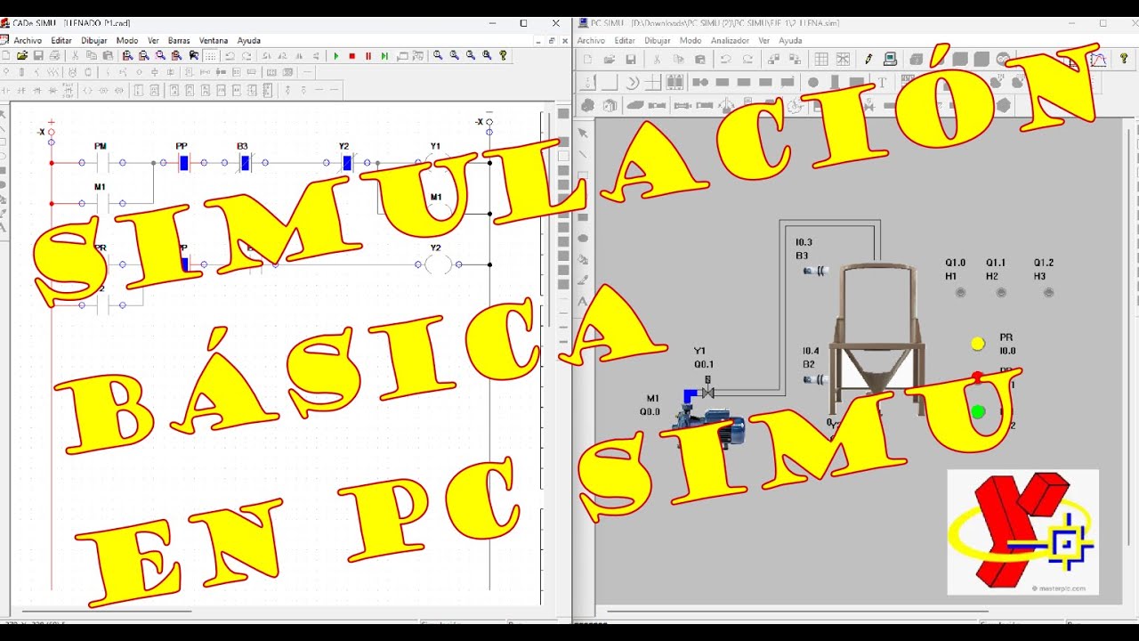 Programa y simula con PC SImu y CADE Simu un automatismo en LADDER de llenado de un tanque de agua.