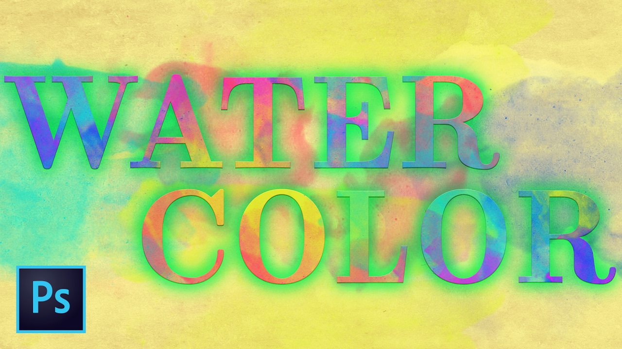 Watercolor Painted Text Effect | Photoshop Tutorial