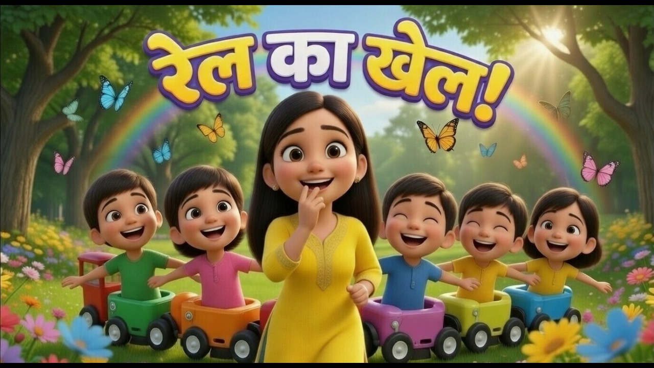 रेल का खेल! | Fun Train Game for Kids | Hindi Rhymes | Gudu Rhymes