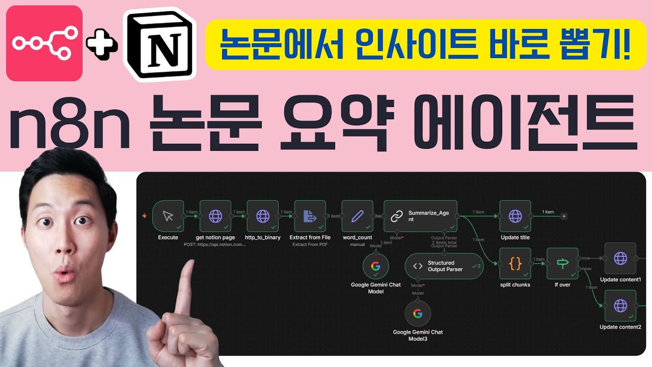 업로드만 하면 요약이 자동으로! n8n + 노션으로 만드는 논문 요약 AI 에이전트 구축  가이드