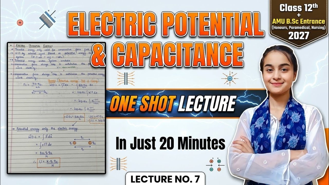 Electric Potential and Capacitance One-Shot Lecture in Just 20 Minutes | AMU B.Sc. Entrance 2027