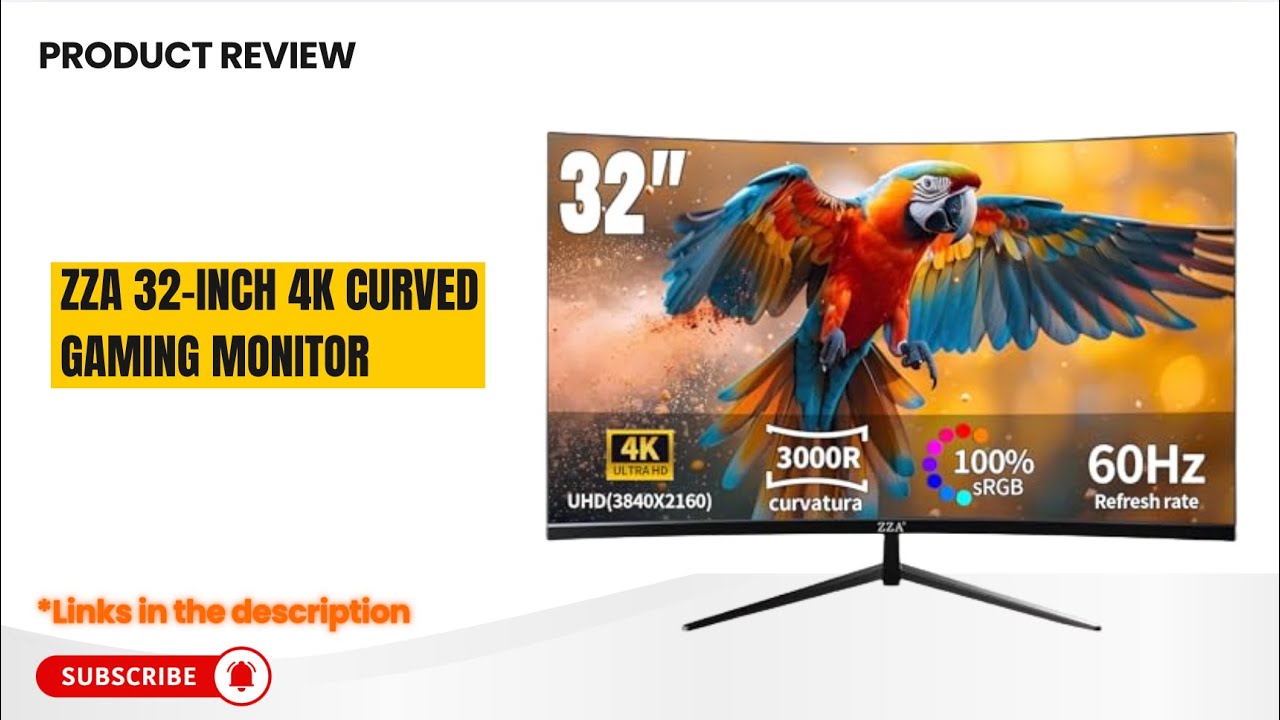 ZZA 32” 4K Curved Gaming Monitor Review | UHD HDR10, 100% sRGB, Adaptive Sync | BEST 4K 60Hz Monitor