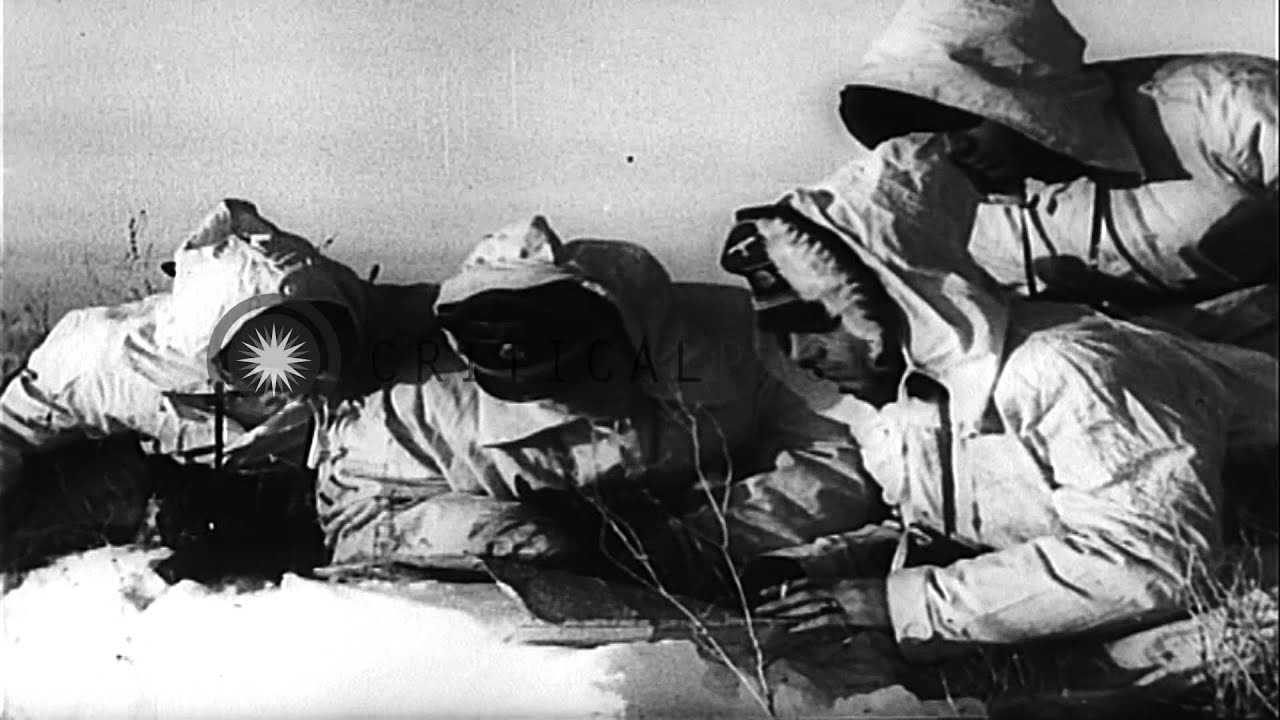 German soldiers advance at Russian front during World War II. HD Stock Footage