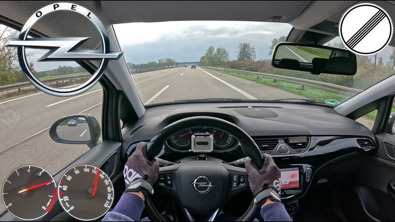 Opel Corsa E 1.4 not 1.0 TURBO 90HP Top Speed on German Autobahn POV