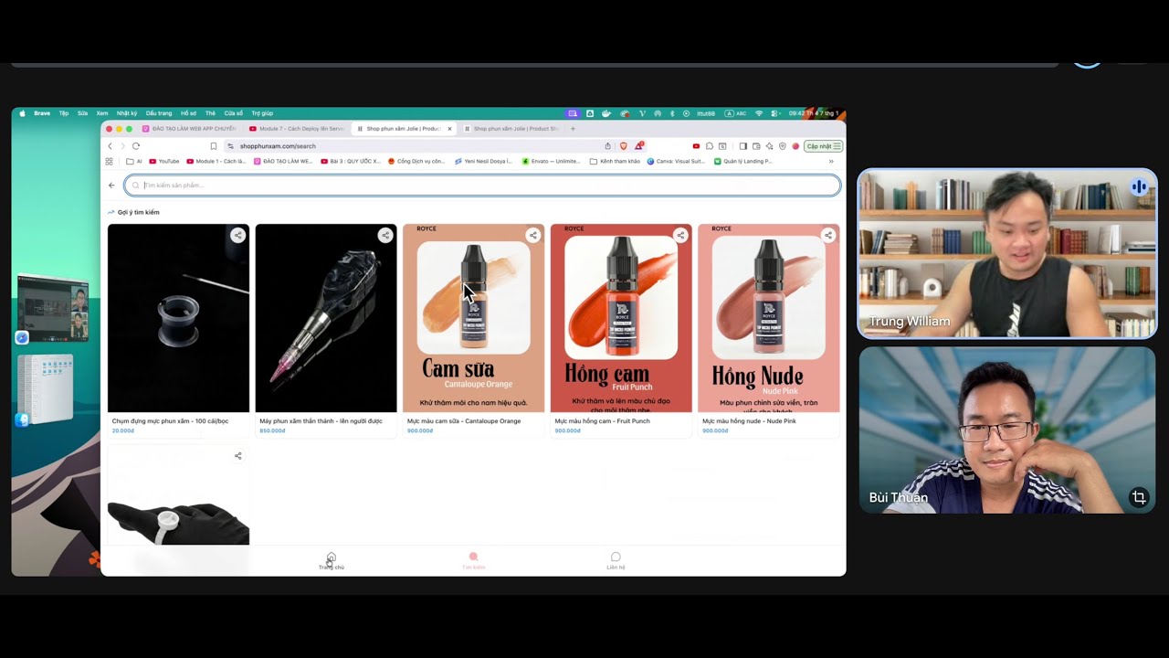 Feedback và Sản phẩm của bạn Trung sau khi học Web app