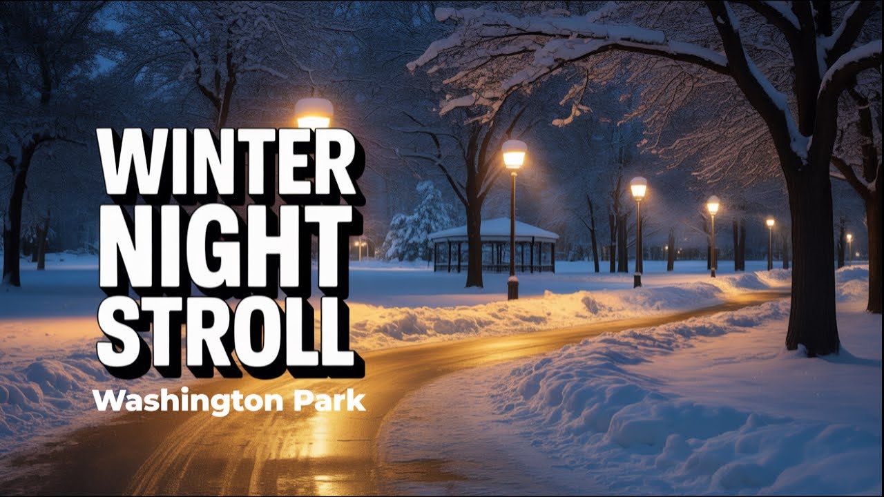 Don't walk in snowfall night Washington Park Jersey City Day After Christmas