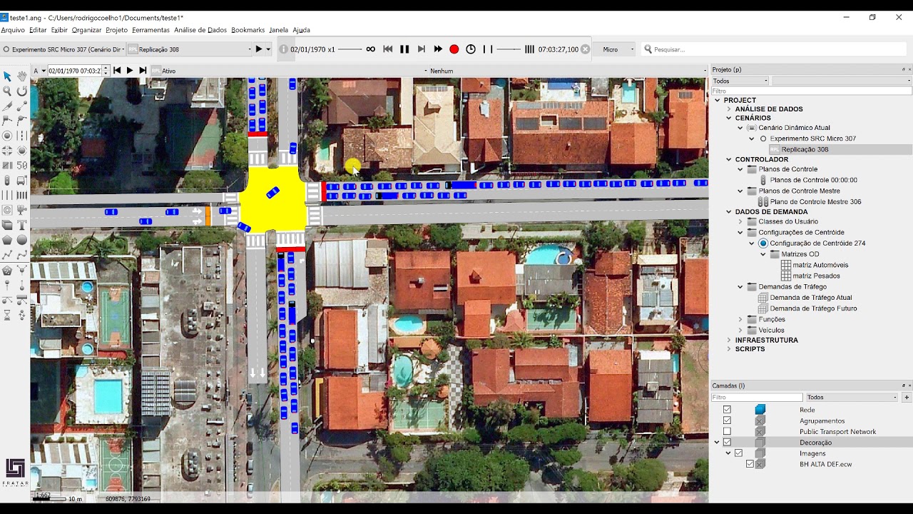 Como modelar uma interseção simples no Aimsun Next 8.4