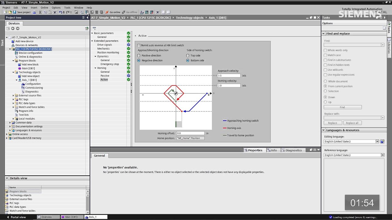 SIMATIC S7-1200: AT 7 - Simple Motion Commissioning