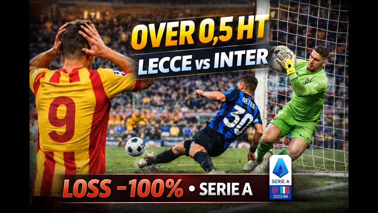 Trading Sportivo: Strategia Over 0,5 HT ❌-100% loss #SerieA #Lecce #Inter