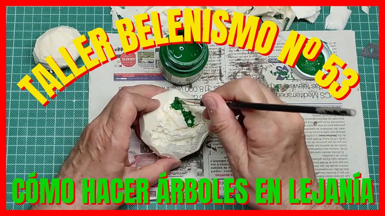 Taller Belenismo Nº53 Arboles lejania con poliestireno y espuma de poliuretano