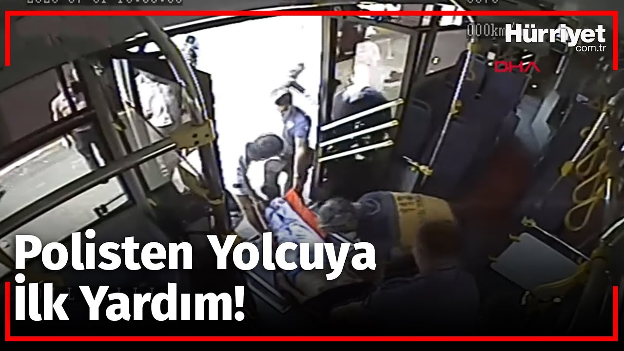 Özel Halk Otobüsünde Kalp Krizi Geçiren Yolcuya Polis Müdahale Etti