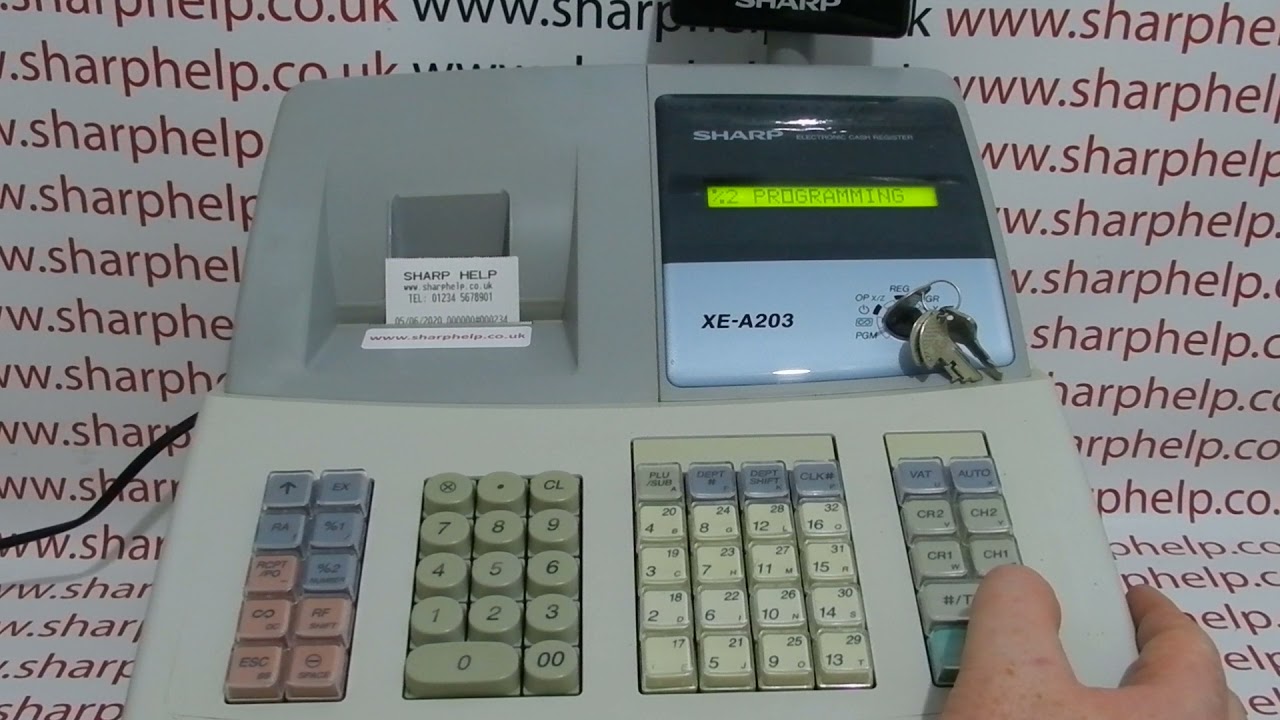 How To Program & Use %1 %2 Discount Surcharge Buttons Sharp XE-A203 /  XE-A206 / XE-A20S / XE-A506