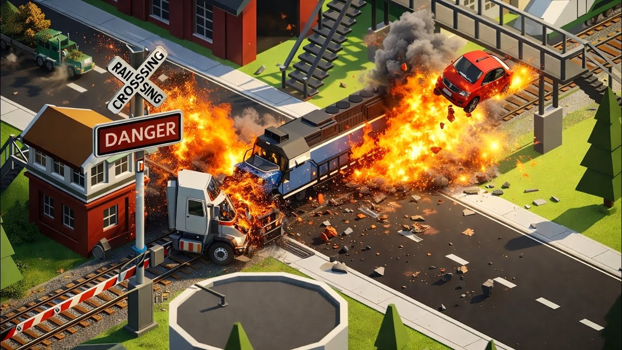 🚦 Railroad Crossing Mania – Train Crash Simulator Gameplay | Gameplay #60
