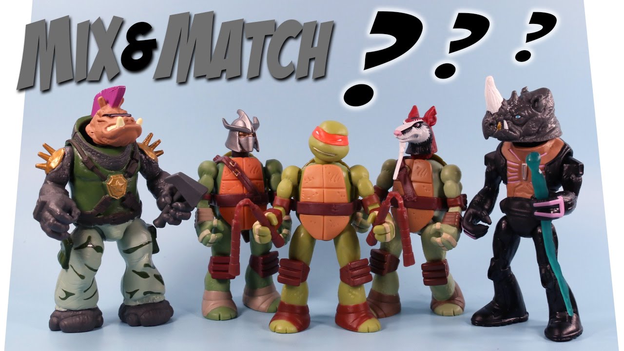 Teenage Mutant Ninja Turtles Mix & Match Mutation Figures Rocksteady & Bebop Collection Play