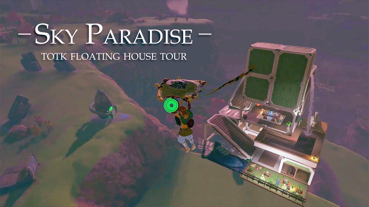 "Sky Paradise" TOTK Floating House Tour 💫🪽 - with rare objects, horses, and weapons!
