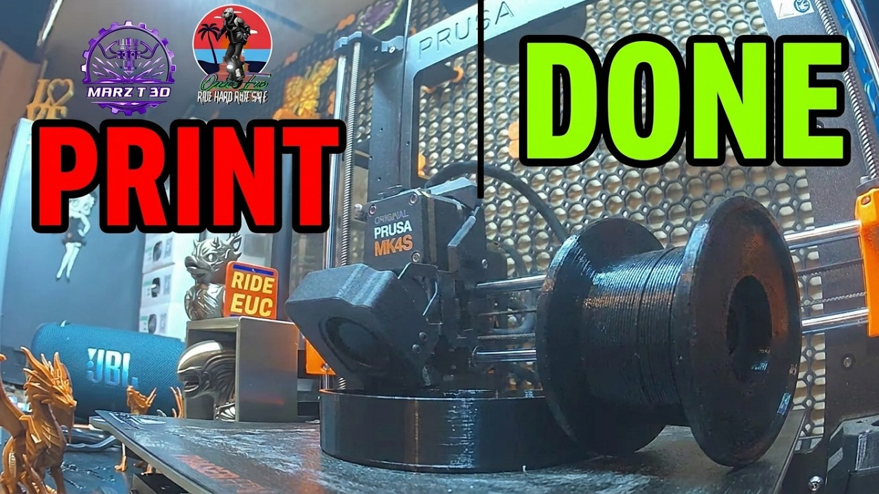 Prusa Buddy 3D Camera Timelapse.... Fishing Hand Reel & Cover.... 4K