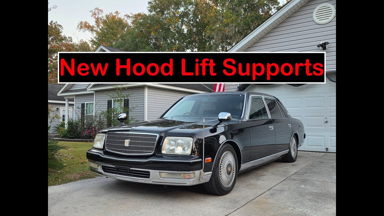 Замена изношенных опор капота на Toyota Century 1997 года выпуска #toyota #toyotacentury #automobile