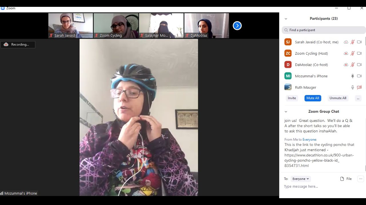 Cycle Sisters Zoom Session - Hijabs & Helmets: Clothing Tips for Muslim Women Cyclists