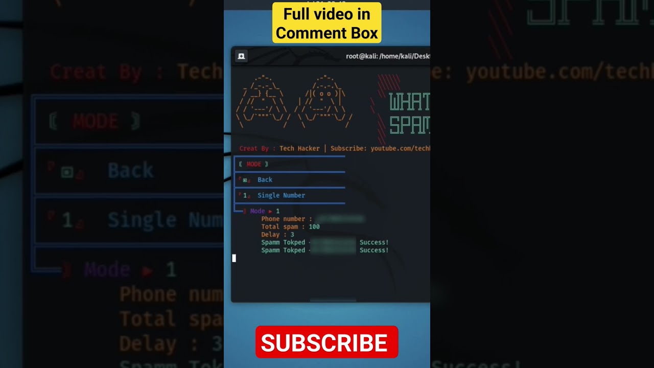 Send Spoof WhatsApp SMS using Kali linux 2023 | WhatsApp Bombbing | Spam Wp SMS #linux Tech Hacker