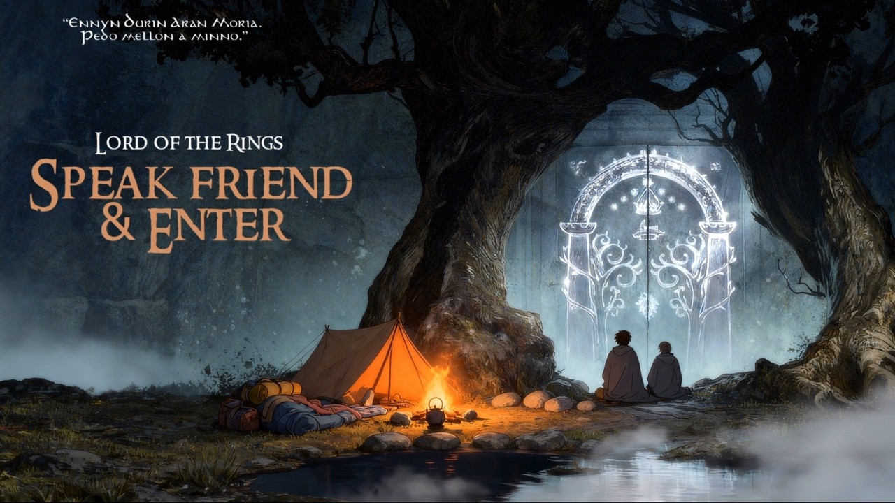 LOTR Ambience for Study & Writing | Camp at the Doors of Moria, Firelight & Dark Fantasy Atmosphere
