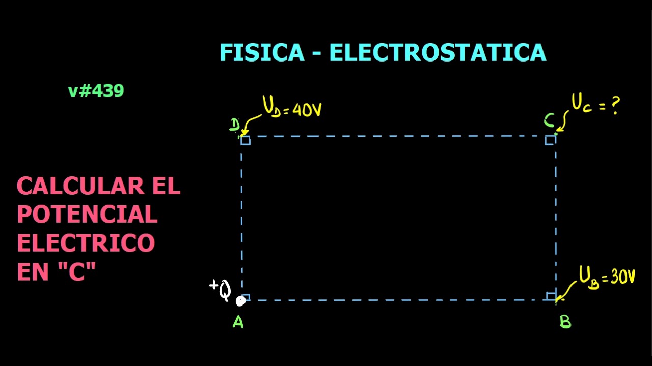 v#439.-  POTENCIAL ELECTRICO DEBIDO A UNA CARGA PUNTUAL COLOCADO EN UN VERTICE DE UN RECTANGULO