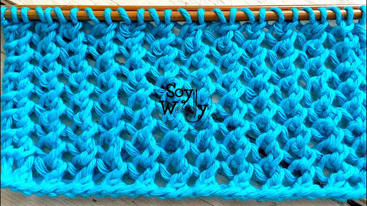 Punto de Encaje súper fácil en dos vueltas (tejido en dos agujas) - Soy Woolly