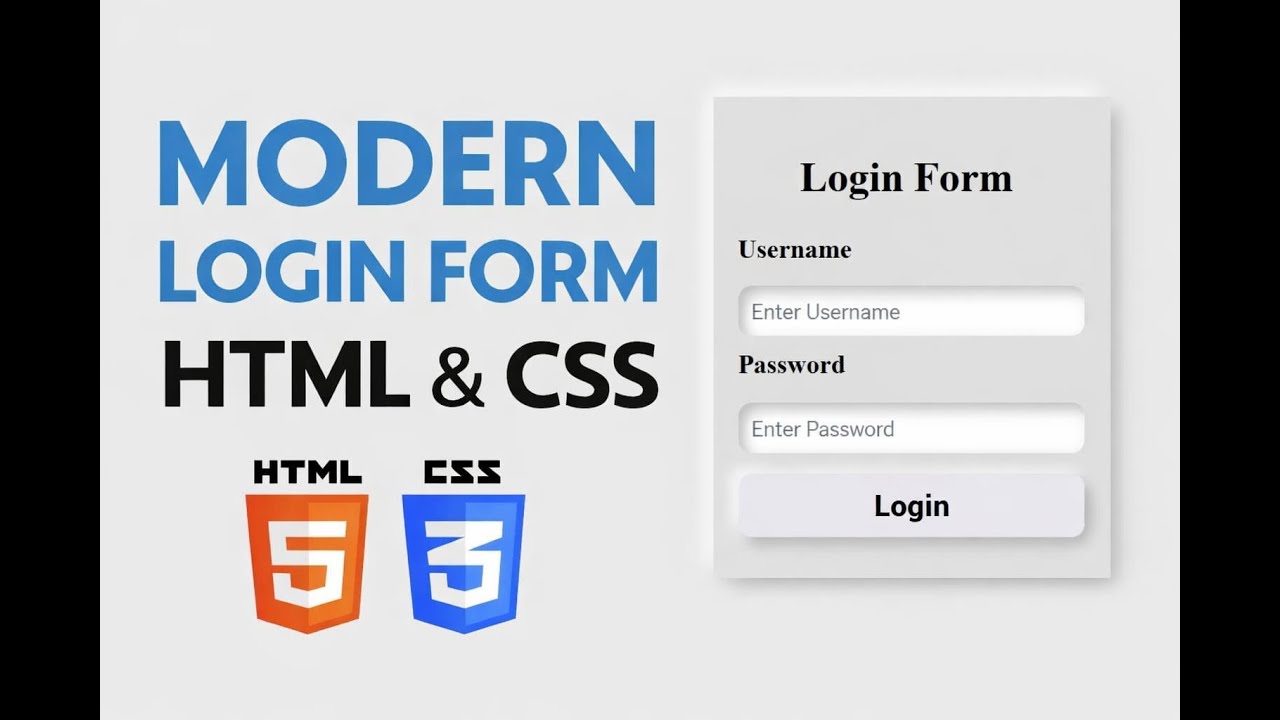 Create a Modern Login Form Using HTML & CSS | Beginner Friendly Web Design Tutorial