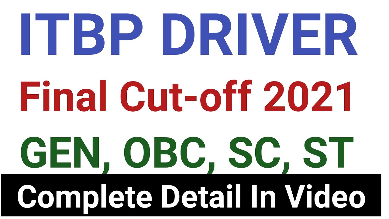 ITBP Driver Cut-off//ITBP Driver Cutoff 2021//ITBP Driver Final Cut-off 2021