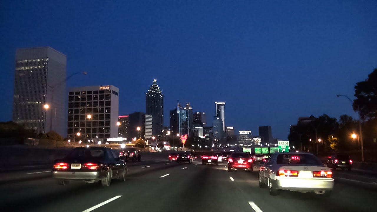14-01 Atlanta #01: GA-400 to I-85 South to Downtown at Twilight