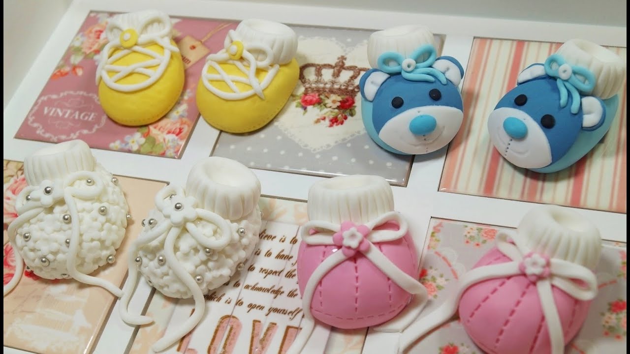 THE MOST ADORABLE Shoes For a Cake - How To Make STUNNING Lovable Baby Fondant Shoes