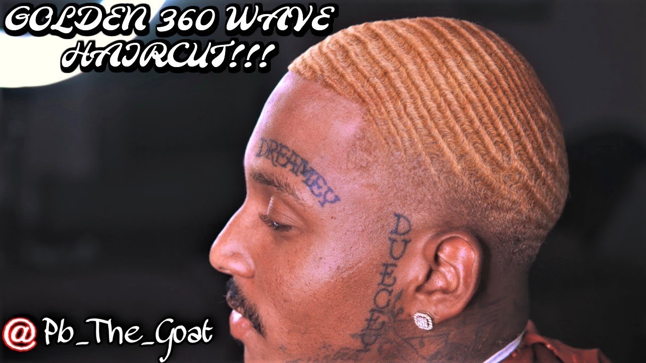 I DYED MY WAVES GOLD + FIRE 360 WAVE LOW DROP FADE HAIRCUT!!!