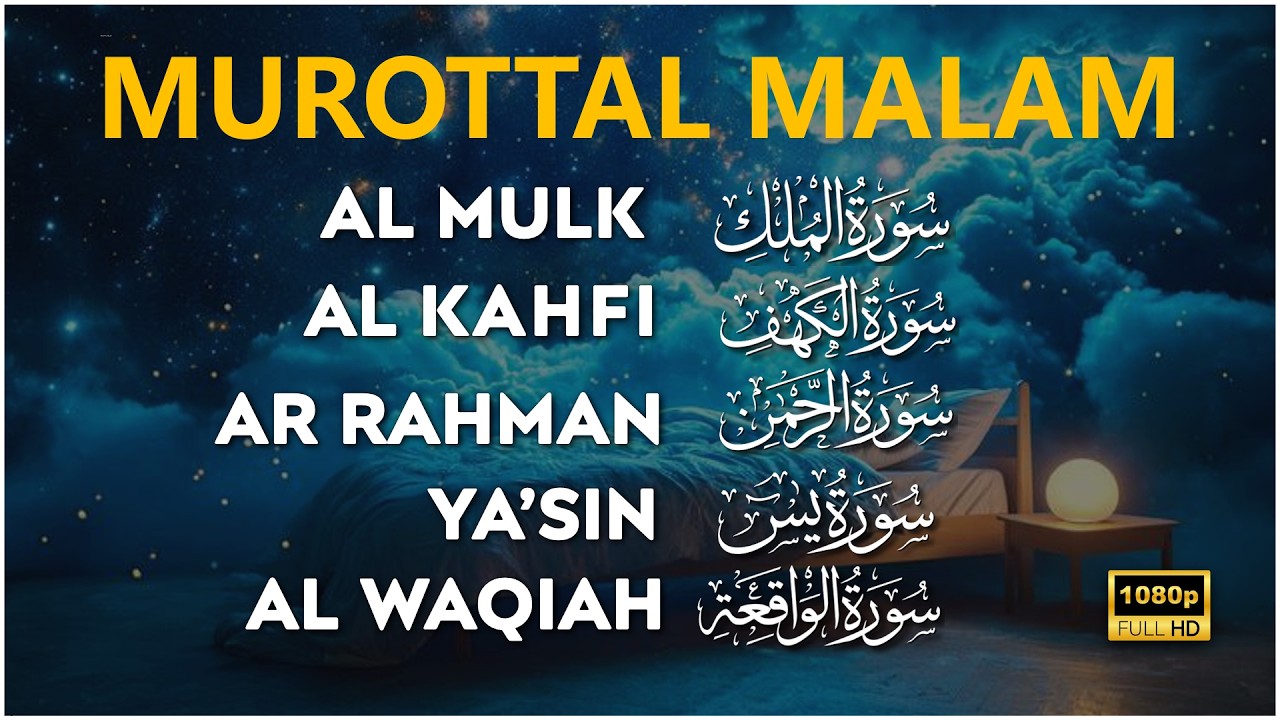 Suara Murottal Merdu, Surah Al Waqiah, Yasin, Ar Rahman, Al Mulk,Al kahfi,Penenang Hati, Alaa Aqel