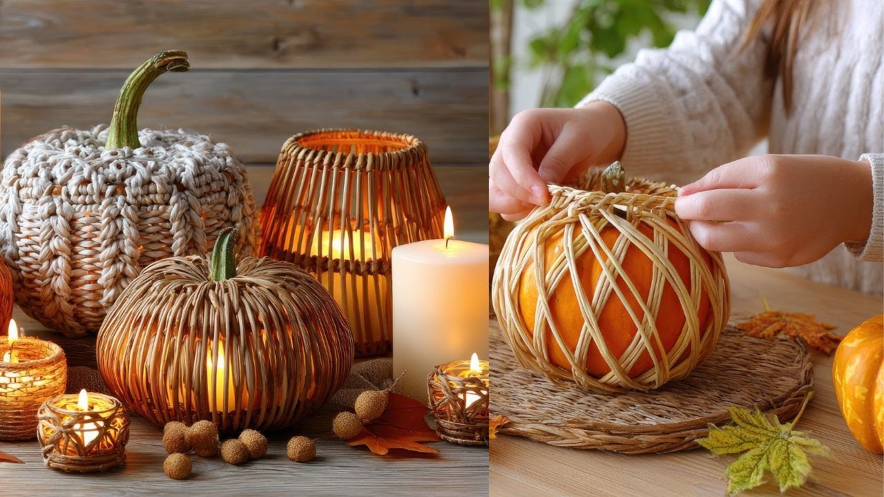 🍁Natural and Eco-Friendly Decor | Warm and Charm Pumpkin Weaving Fall Decor DIYs 🎃