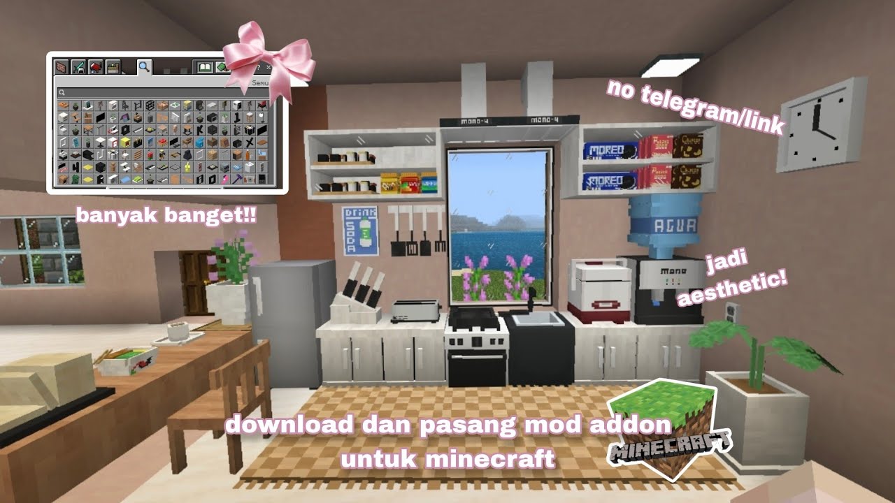 ★ Tutorial download & pasang addon minecraft (monodeco) gampang banget loh!🍡💕 #addonminecraft