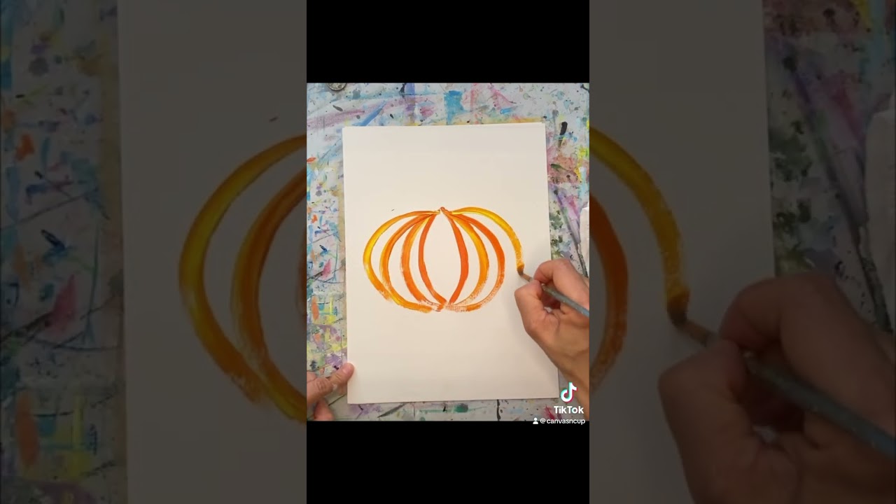 Paint a pumpkin in 5 minutes 🎃 #diycrafts #paintparty #teambuilding
